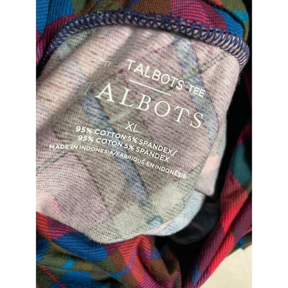 Talbots Womens Plaid Long Sleeve Turtleneck Tee Top Size XL Holiday CJ. Jill Flo - Picture 13 of 13